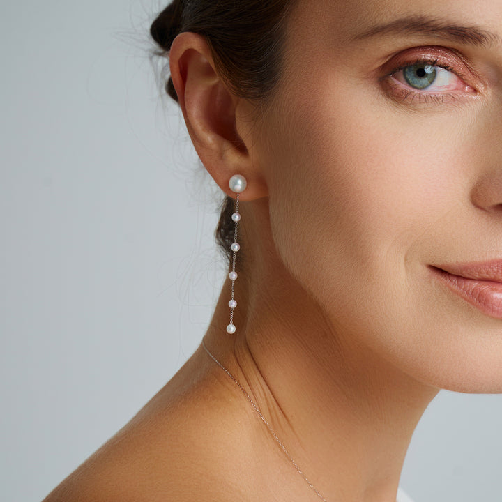 18K Gold Freshwater Pearl Earrings KE00242 - PEARLY LUSTRE