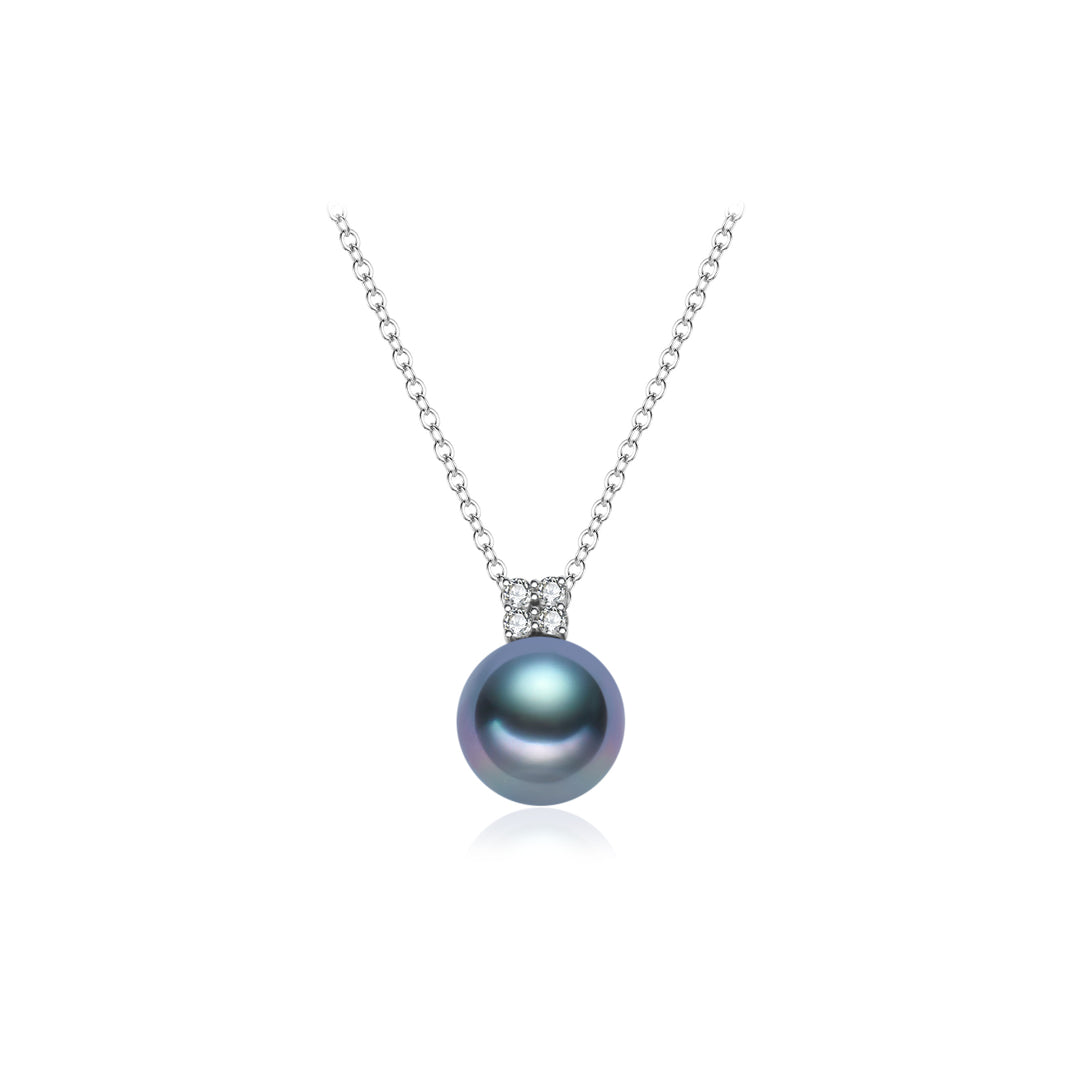 18K Solid Gold Exceptional Saltwater Tahitian Pearl Necklace KN00314 - PEARLY LUSTRE