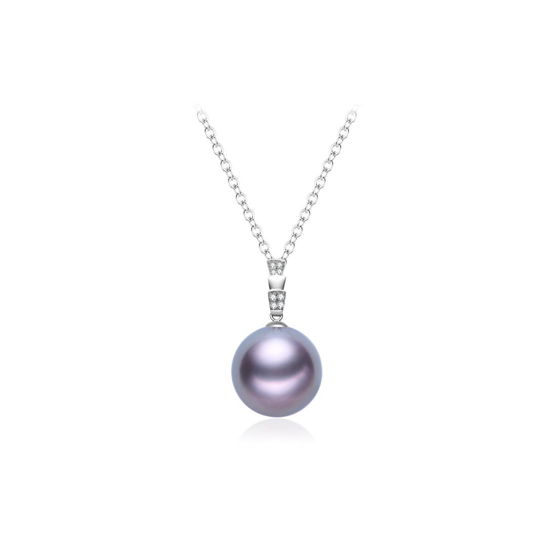 18K Solid Gold Saltwater Tahitian Pearl Necklace KN00320 - PEARLY LUSTRE