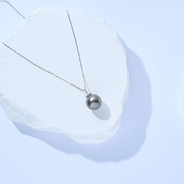 18K Solid Gold Saltwater Tahitian Pearl Necklace KN00322 - PEARLY LUSTRE