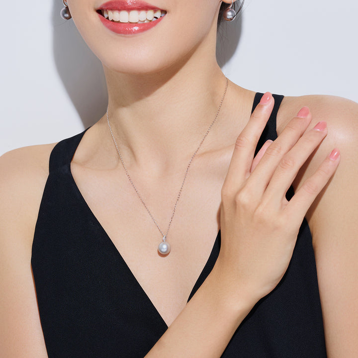 18k Solid Gold Tahitian Pearl Necklace KN00324 - PEARLY LUSTRE