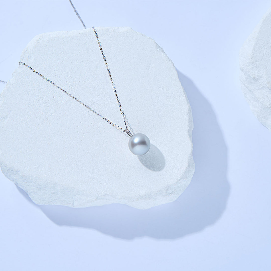 18k Solid Gold Tahitian Pearl Necklace KN00324 - PEARLY LUSTRE