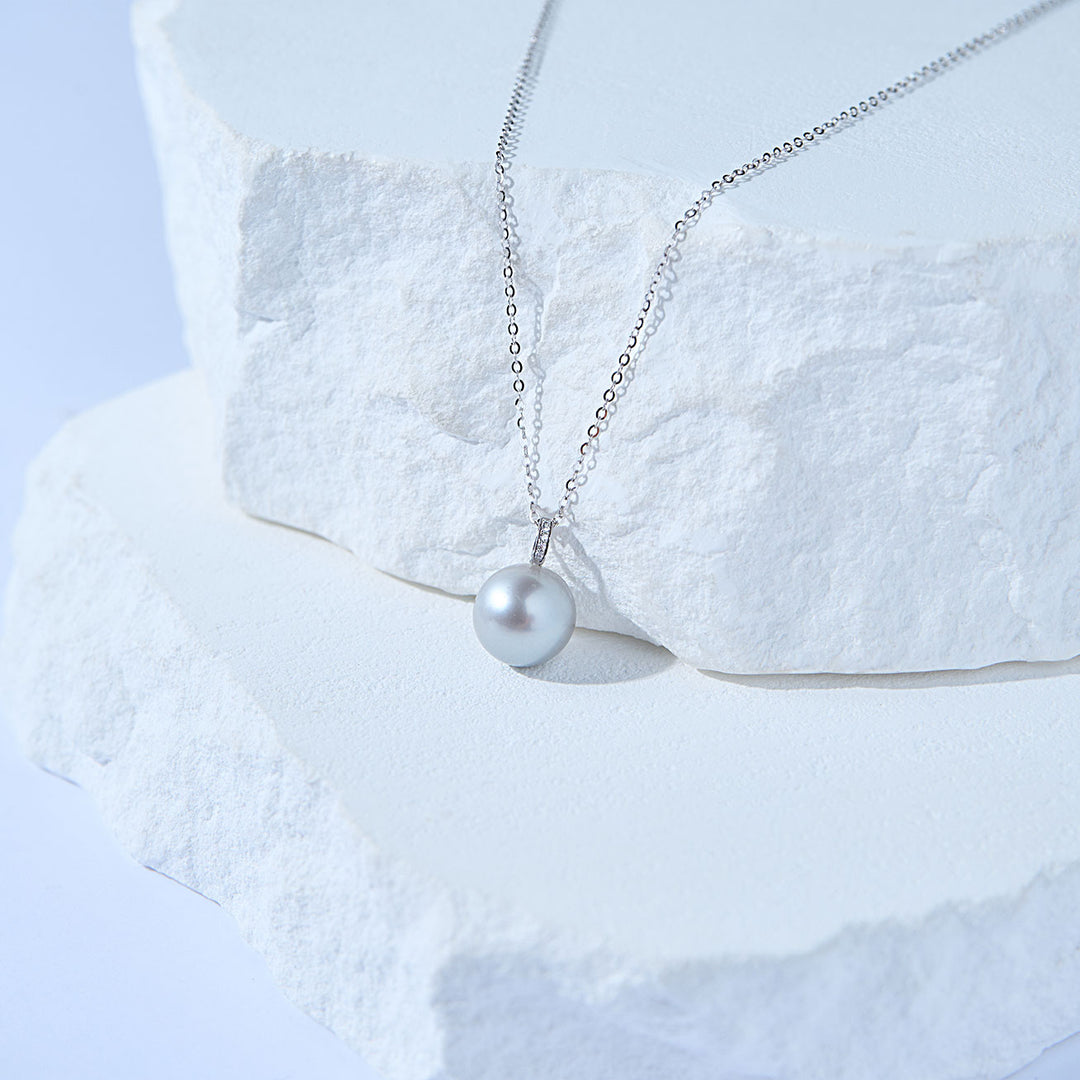 18k Solid Gold Tahitian Pearl Necklace KN00324 - PEARLY LUSTRE