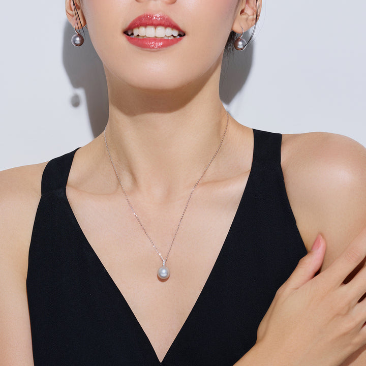 18k Solid Gold Tahitian Pearl Necklace KN00324 - PEARLY LUSTRE