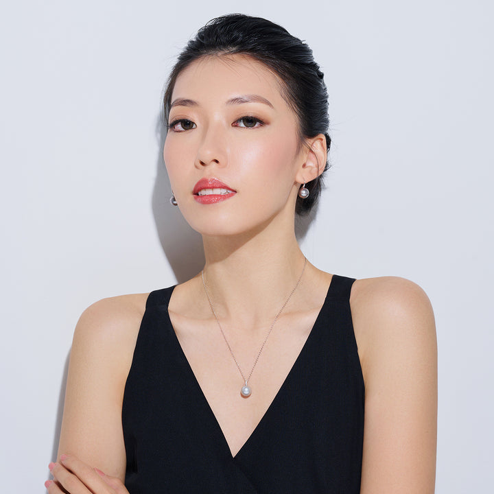 18k Solid Gold Tahitian Pearl Necklace KN00324 - PEARLY LUSTRE