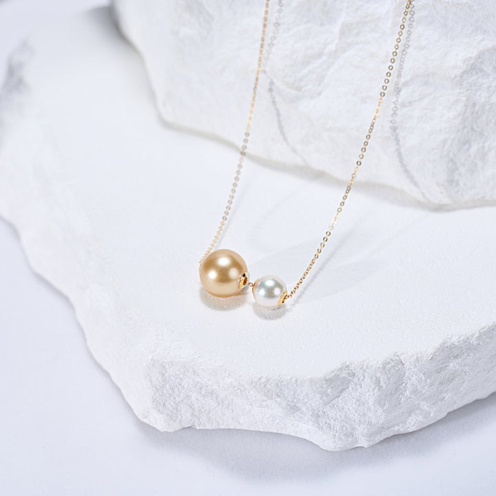 18k Gold South Sea Golden Pearl Necklace KN00329 | POSSIBILITIES - PEARLY LUSTRE
