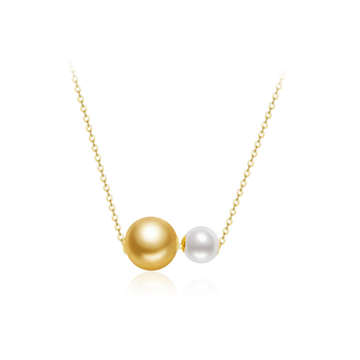 18k Gold South Sea Golden Pearl Necklace KN00329 | POSSIBILITIES - PEARLY LUSTRE