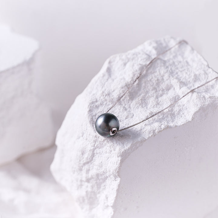 18K Tahitian Pearl Necklace KN00342 - PEARLY LUSTRE