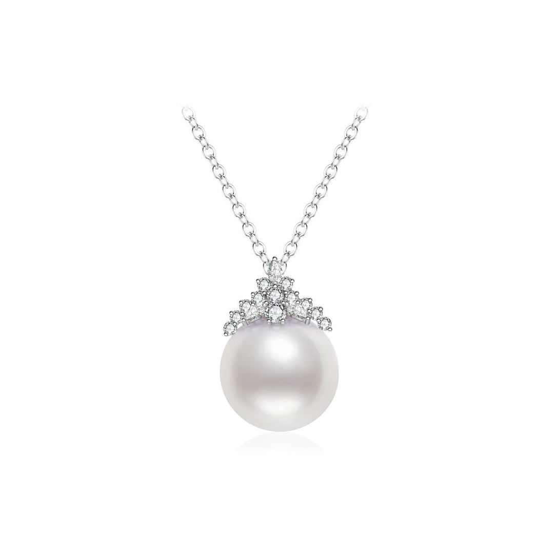 18K Solid Gold Australian White South Sea Necklace KN00349