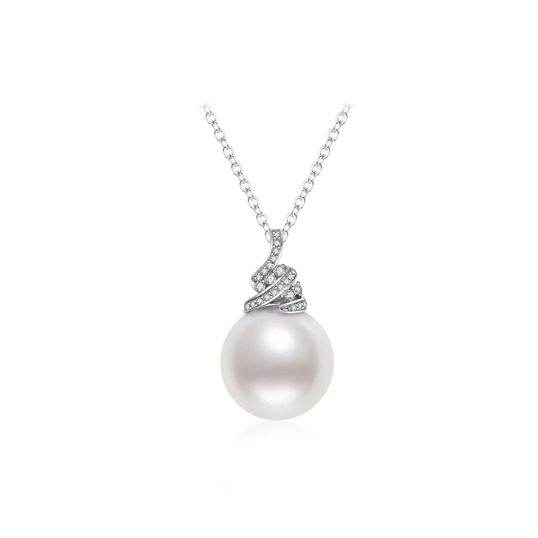 18K Solid Gold Australian White South Sea Necklace KN00350