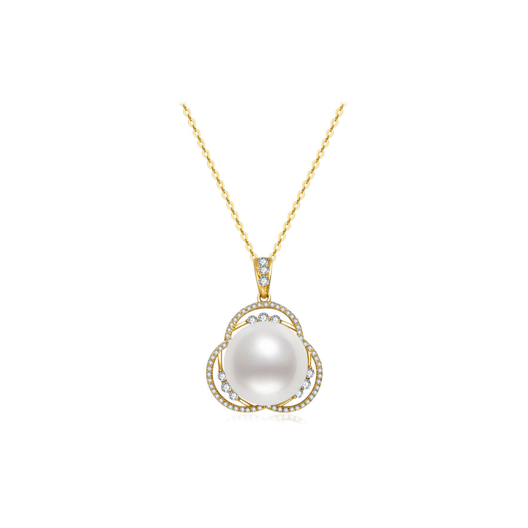 18k Solid Gold Edison Pearl Necklace KN00356 - PEARLY LUSTRE