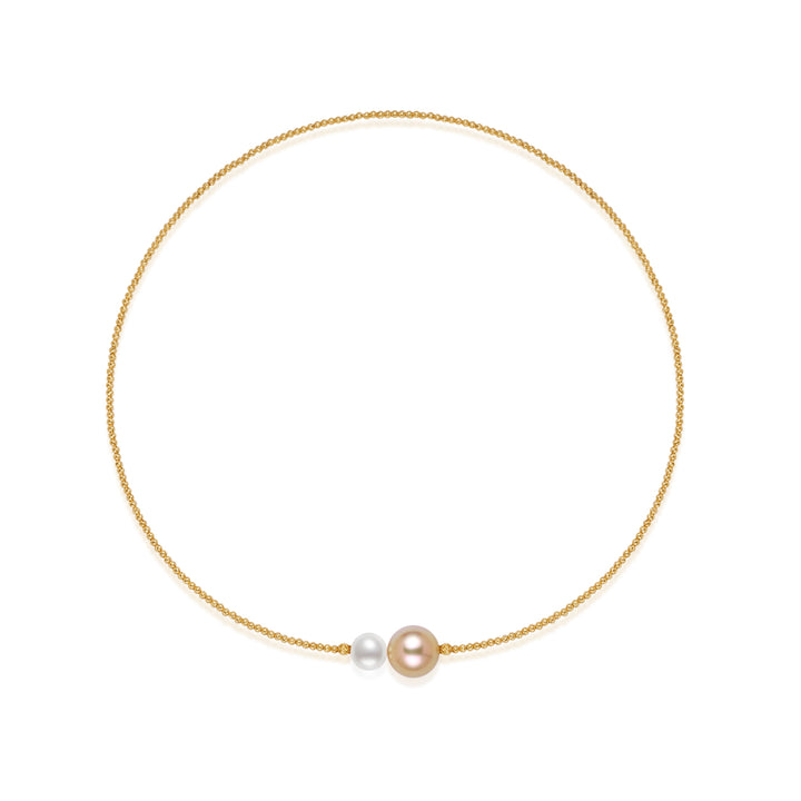 18k Gold South Sea Golden & Akoya Pearl Necklace KN00357 | HARMONY - PEARLY LUSTRE