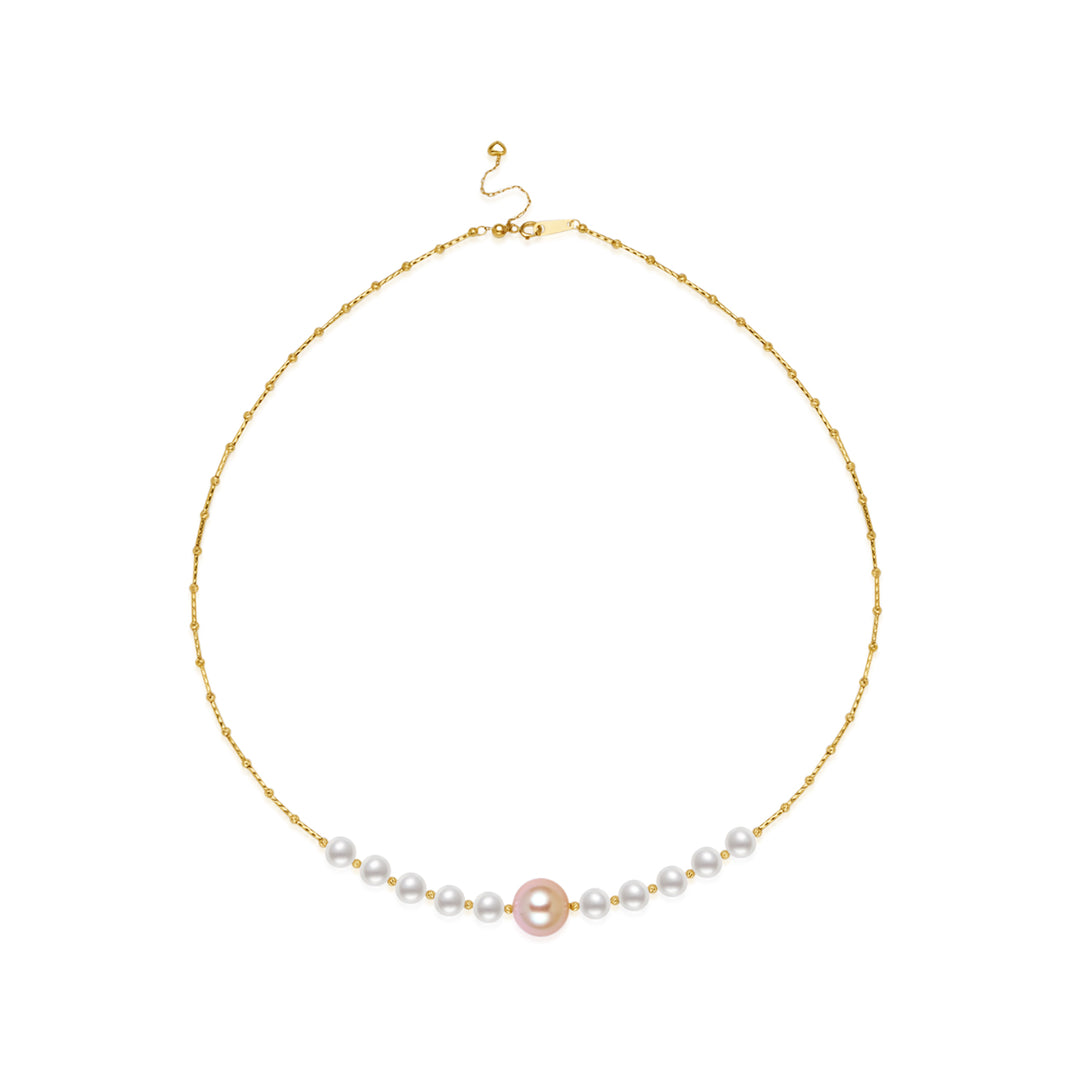 18k Gold South Sea Golden & Akoya Pearl Necklace KN00367 | HARMONY - PEARLY LUSTRE