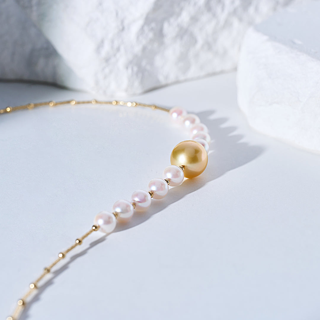 18kゴールド南洋ゴールデン&アコヤパールネックレス KN00367 | HARMONY