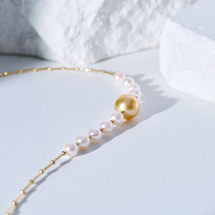 18kゴールド南洋ゴールデン&アコヤパールネックレス KN00367 | HARMONY