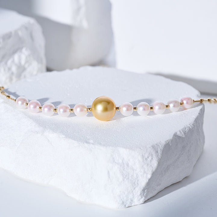 18kゴールド南洋ゴールデン&アコヤパールネックレス KN00367 | HARMONY