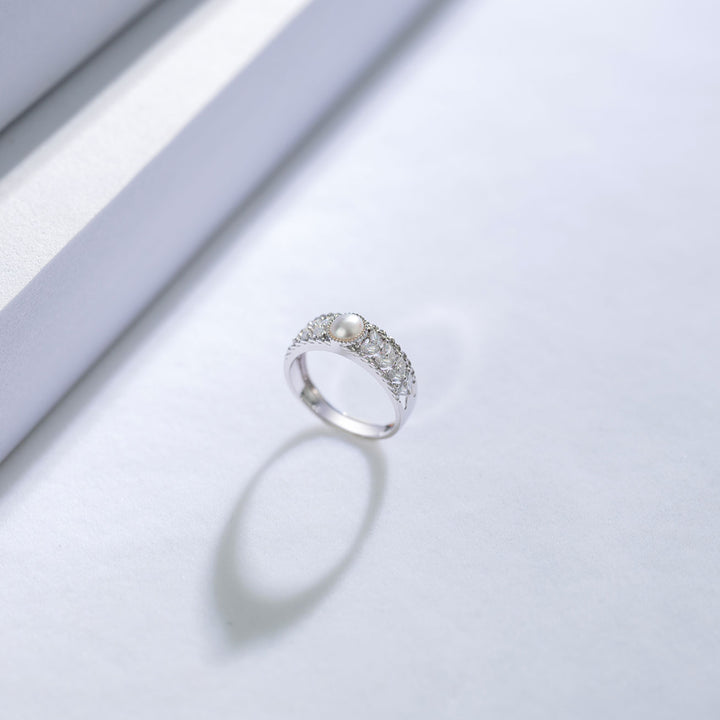 18K South Sea White Pearl Ring KR00064 - PEARLY LUSTRE