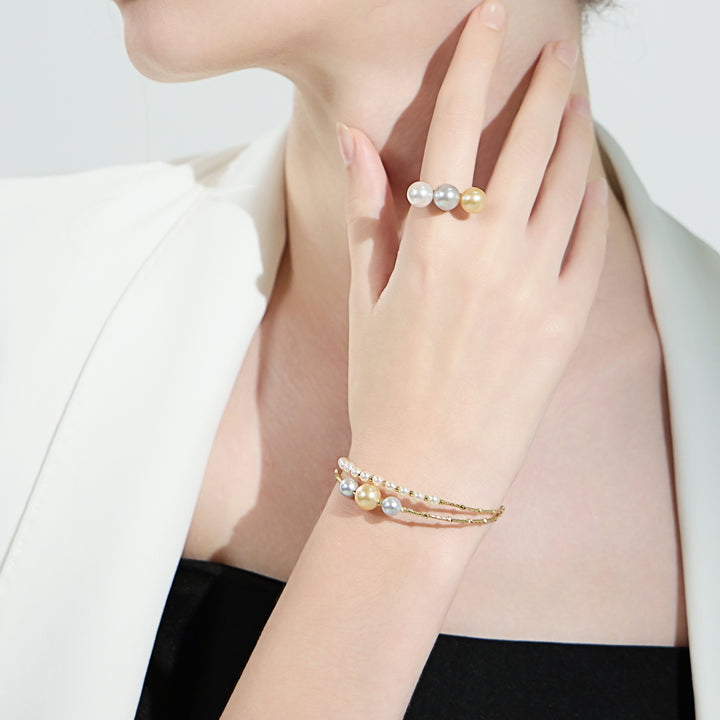 18K Solid Gold South Sea Akoya Pearl Bracelet KB00033 - PEARLY LUSTRE