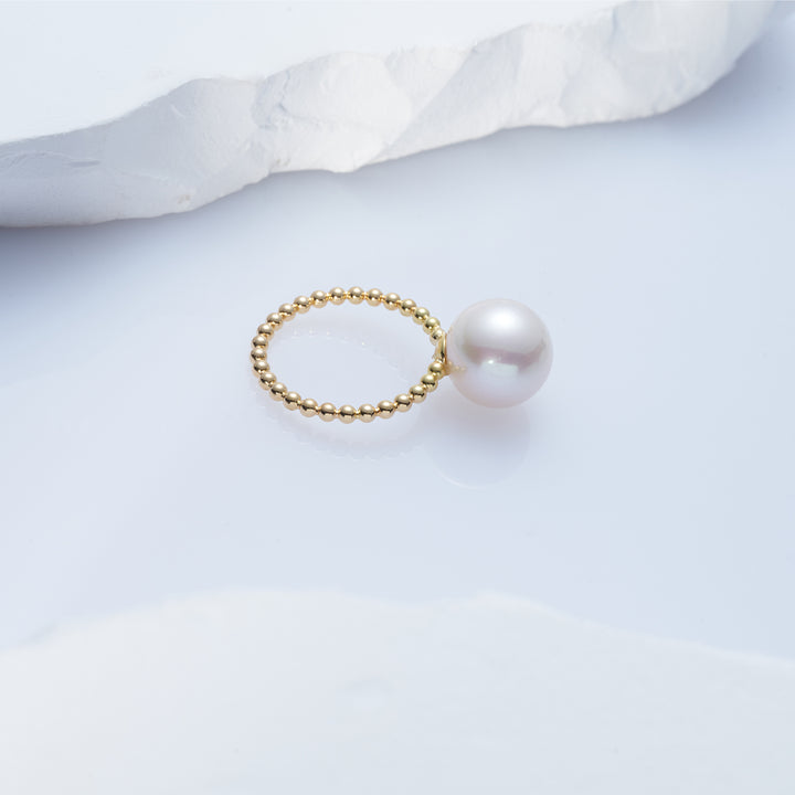 Top Grade 18K Gold Edison Pearl Ring KR00093 - PEARLY LUSTRE