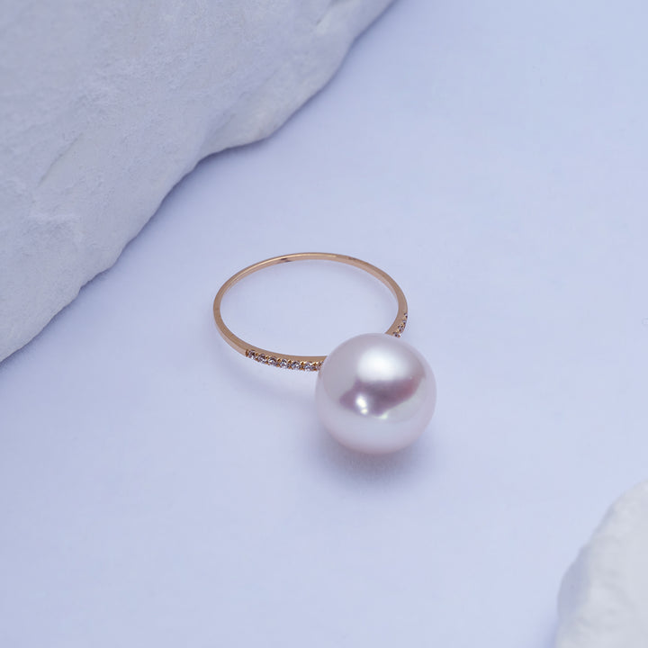Top Grade 18K Gold Edison Pearl Ring KR00097 - PEARLY LUSTRE