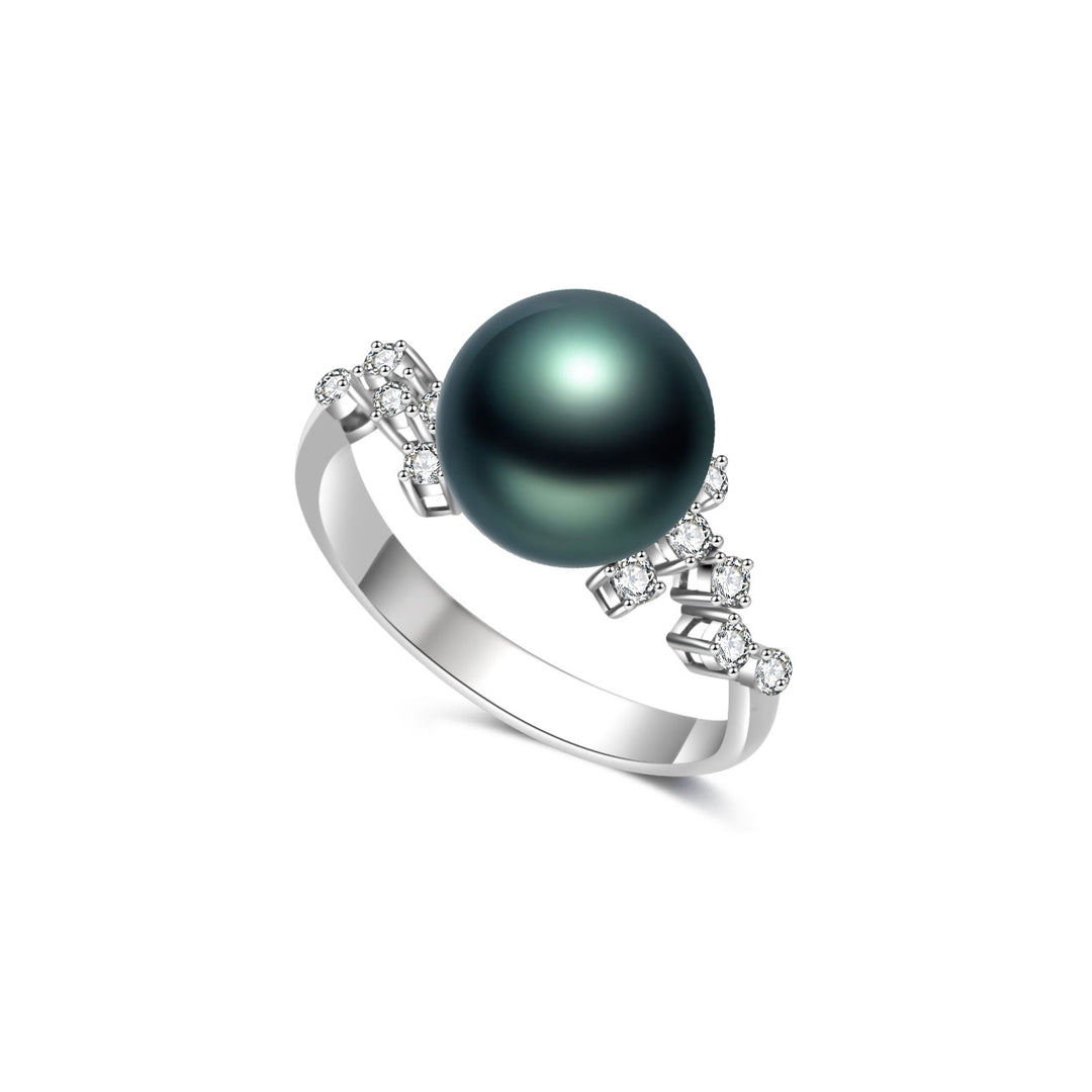 18K Diamond Tahitian Pearl Ring KR00139