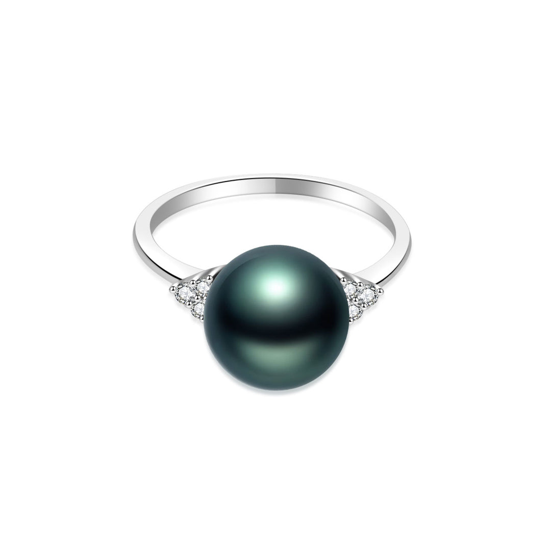 18K Diamond Tahitian Pearl Ring KR00140