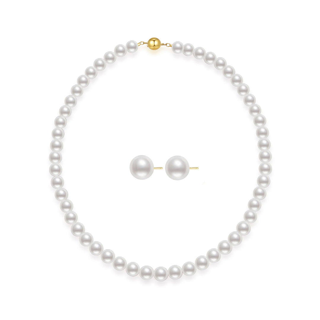 18k Gold Top Quality Aurora HANADAMA Akoya Pearl Set KS00015 - PEARLY LUSTRE