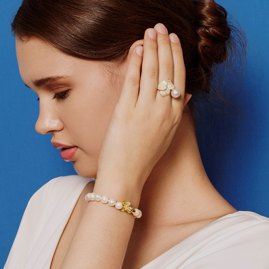 Elegant Freshwater Pearl Bracelet WB00030 | GARDENS - PEARLY LUSTRE