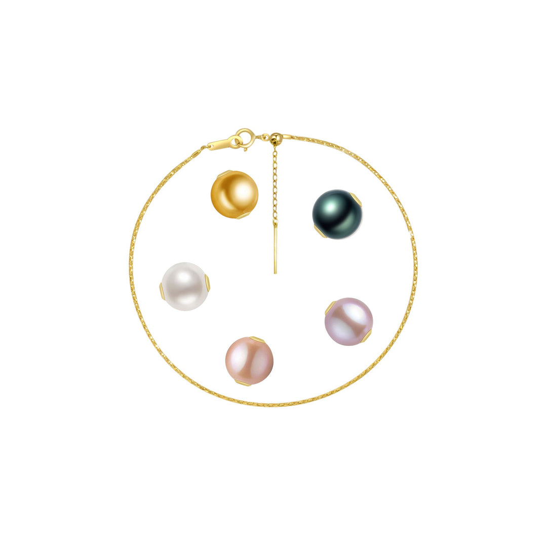 18K Solid Gold Interchangeable Pearl Bracelet KB00008 | Possibilities - PEARLY LUSTRE