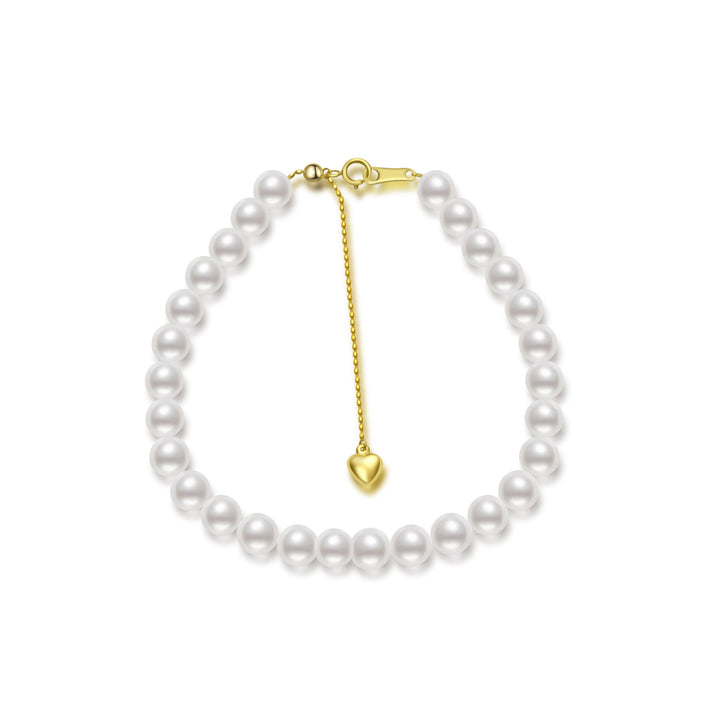 Elegant 18K Solid Gold Freshwater Pearl Bracelet KB00010 - PEARLY LUSTRE