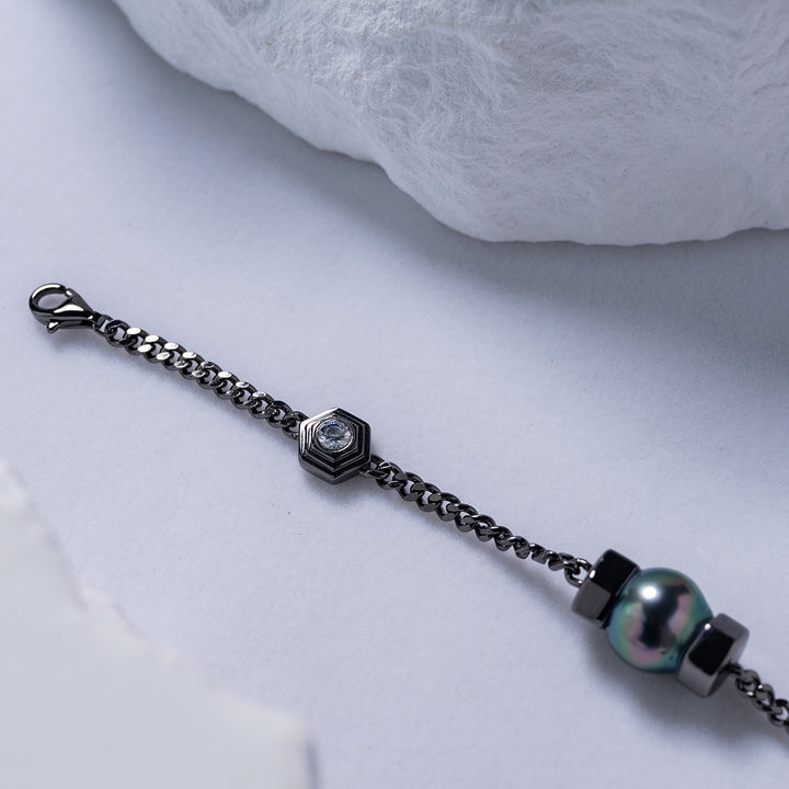 Tahitian Pearl Bracelet WB00183 | HEXAGON - PEARLY LUSTRE