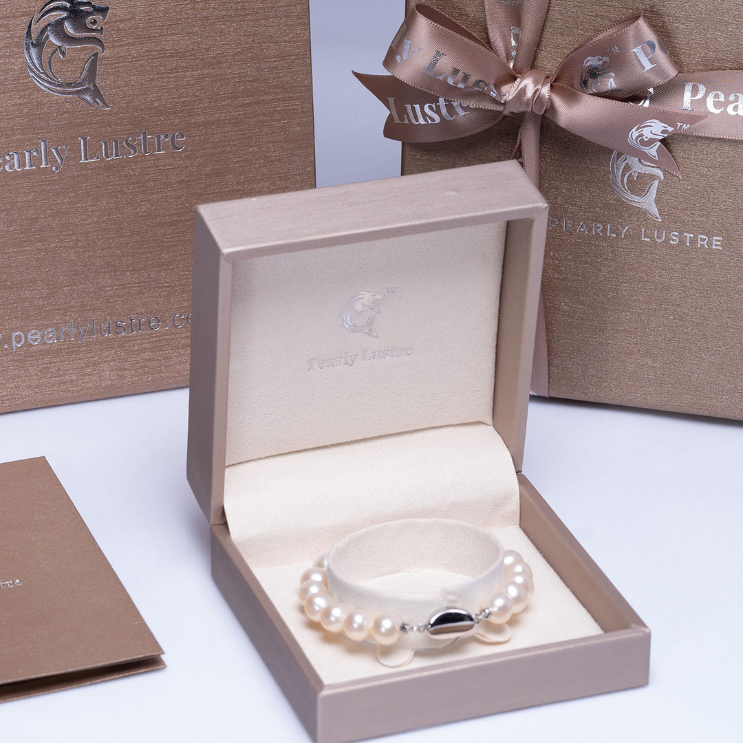 Excellent Lustre White Freshwater Pearl Bracelet WB00241 - PEARLY LUSTRE