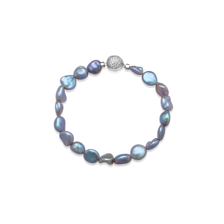 Purple Freshwater Pearl Bracelet WB00188 | Keshi - PEARLY LUSTRE