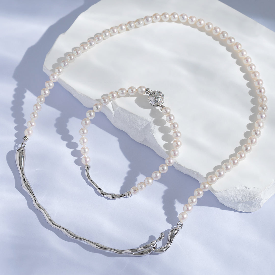 Freshwater Pearl Necklace WN00537 | FLUID - PEARLY LUSTRE