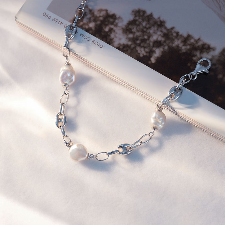 New Yorker Keshi Freshwater Pearl Bracelet WB00224 - PEARLY LUSTRE