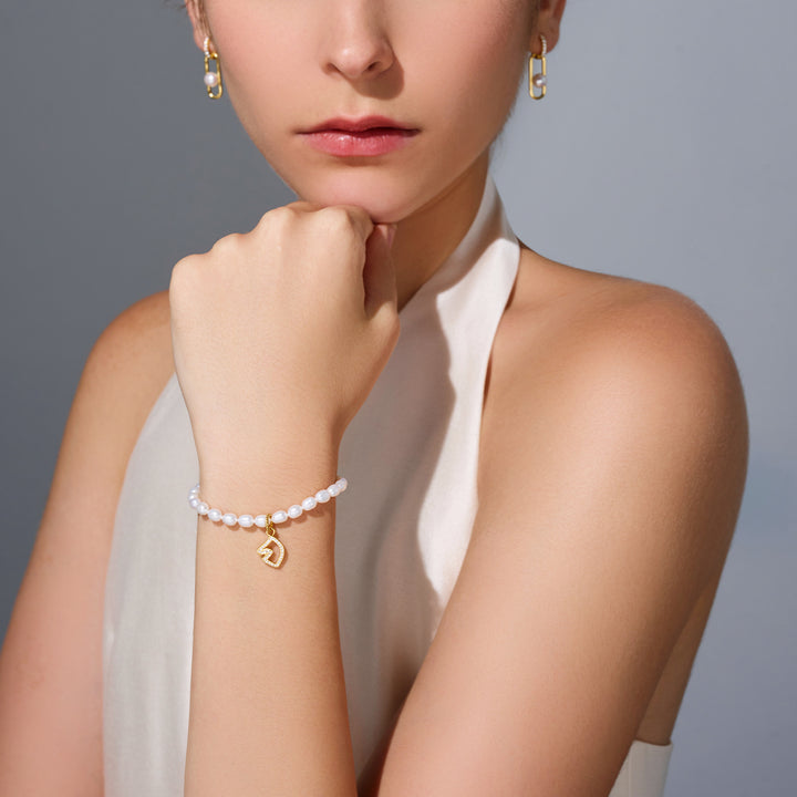 Freshwater Pearl Bracelet WB00302 | HORSE - PEARLY LUSTRE