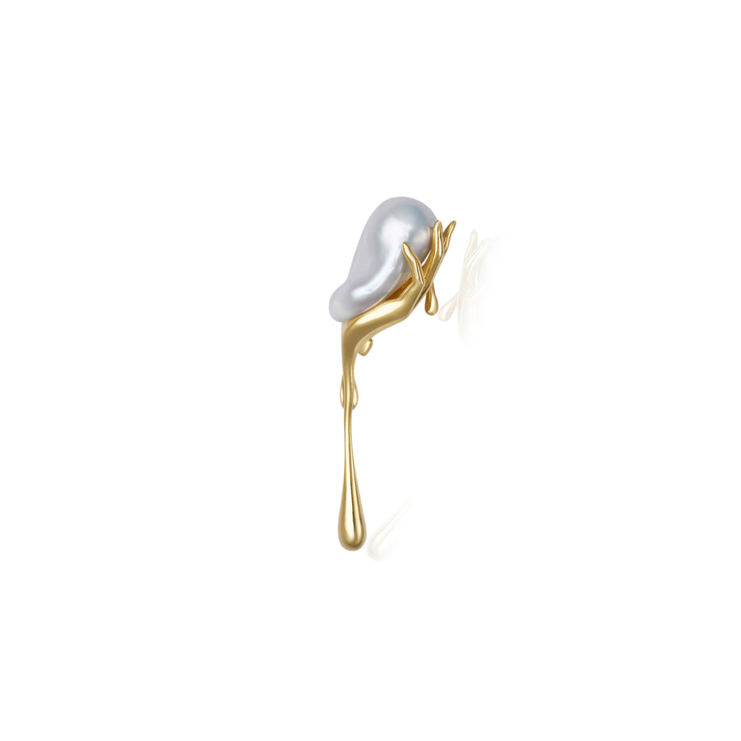 Top Grade  Baroque Freshwater Pearl Brooch WC00064 | FLUID - PEARLY LUSTRE