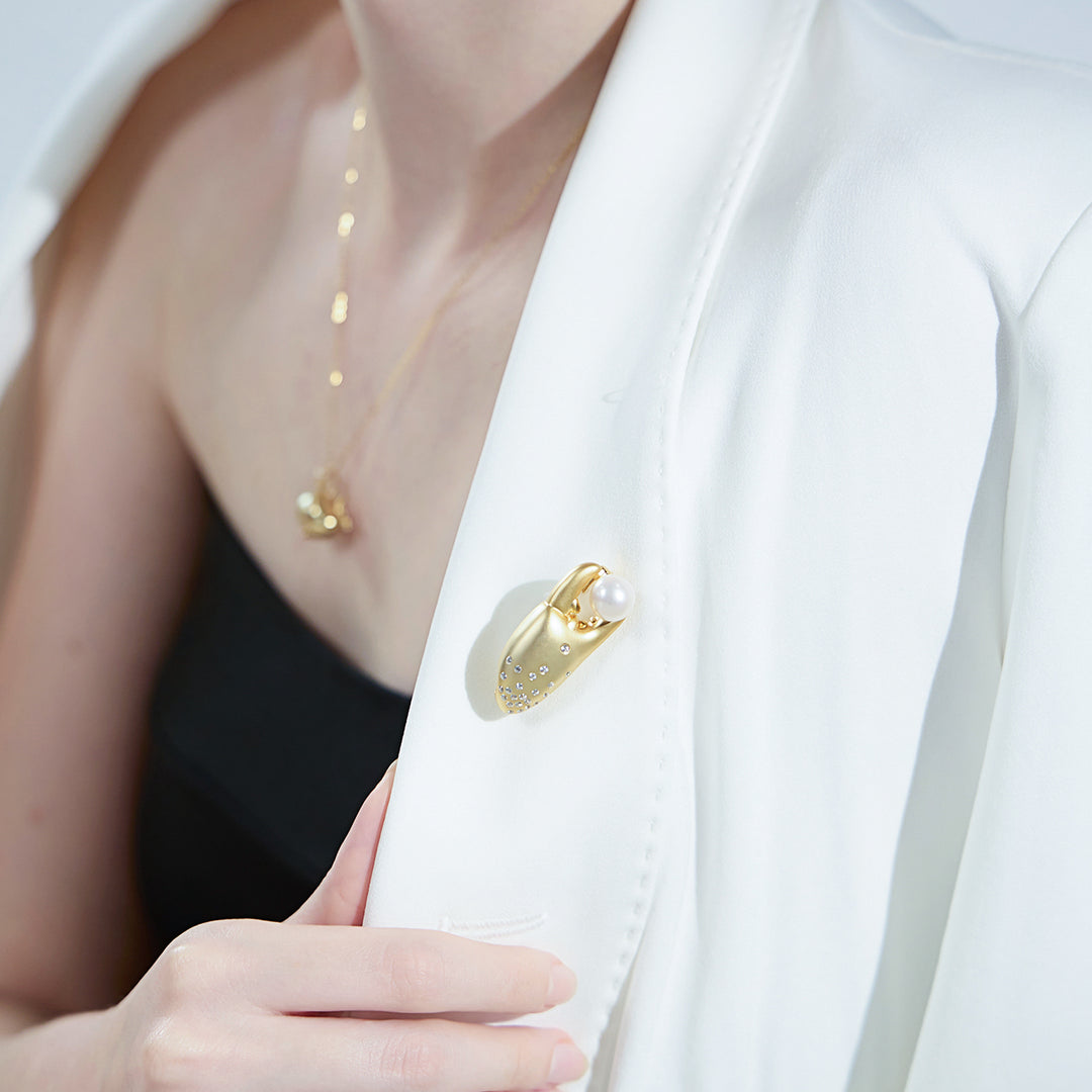 Top Grade Freshwater Pearl Brooch WC00065 | CRAB - PEARLY LUSTRE