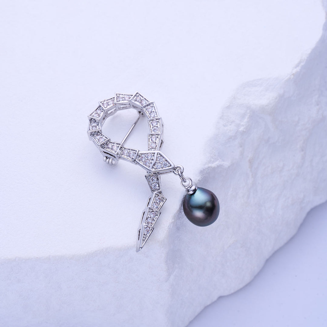 Tahitian Baroque Pearl Brooch WC00071 | SAFARI - PEARLY LUSTRE