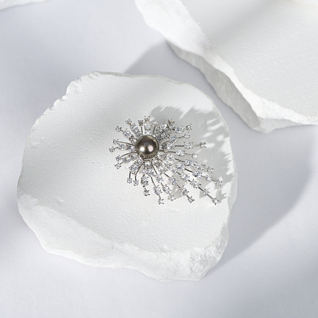 Tahitian Baroque Pearl Brooch WC00076 - PEARLY LUSTRE