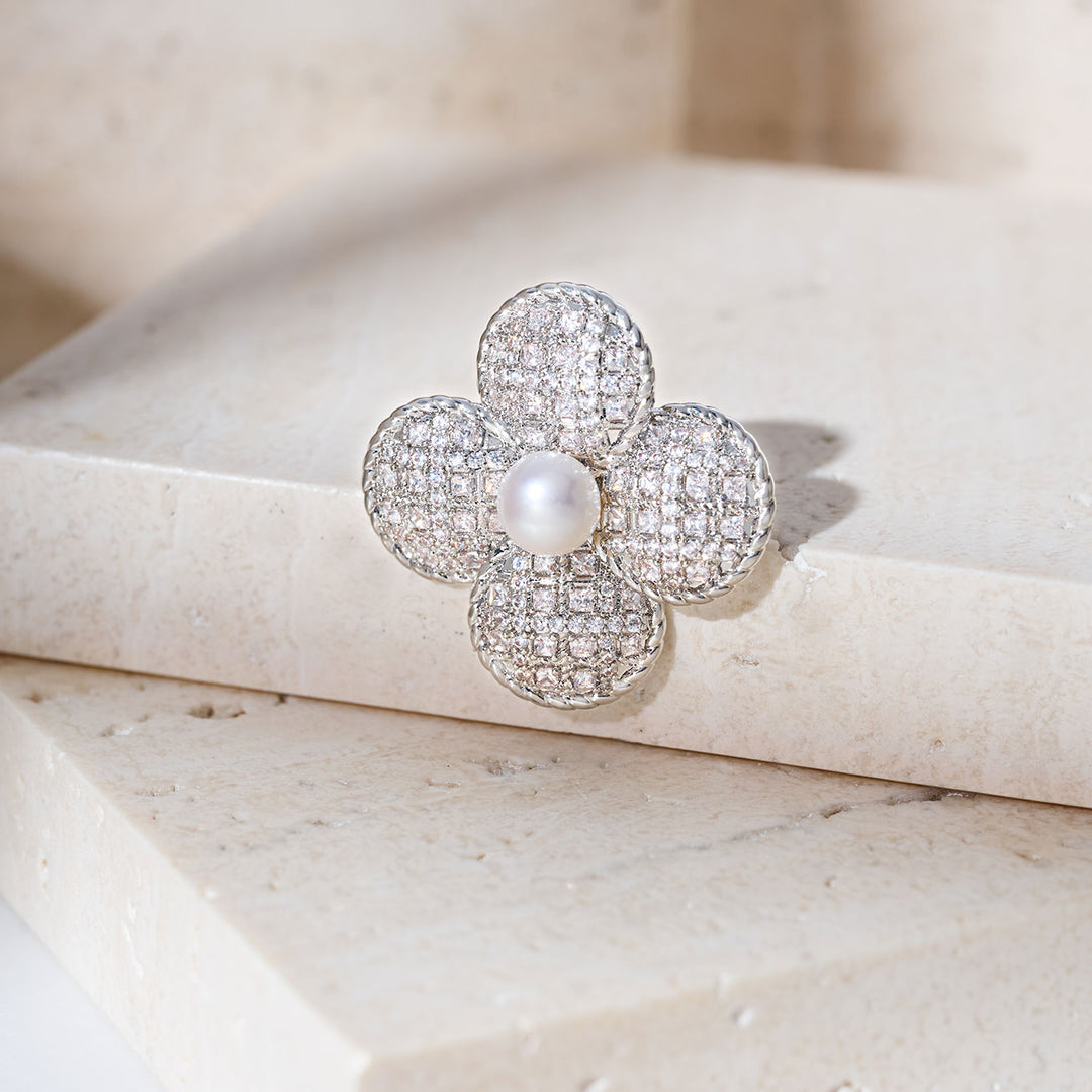 Broche de perla de agua dulce de primera calidad WC00090 | TWEED