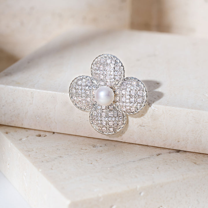 Broche de perla de agua dulce de primera calidad WC00090 | TWEED