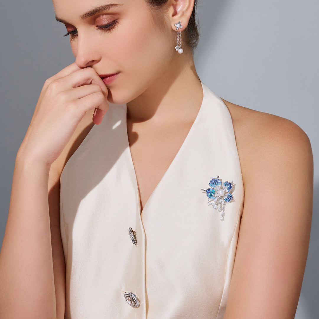Elegant Freshwater Pearl Brooch WC00092 - PEARLY LUSTRE