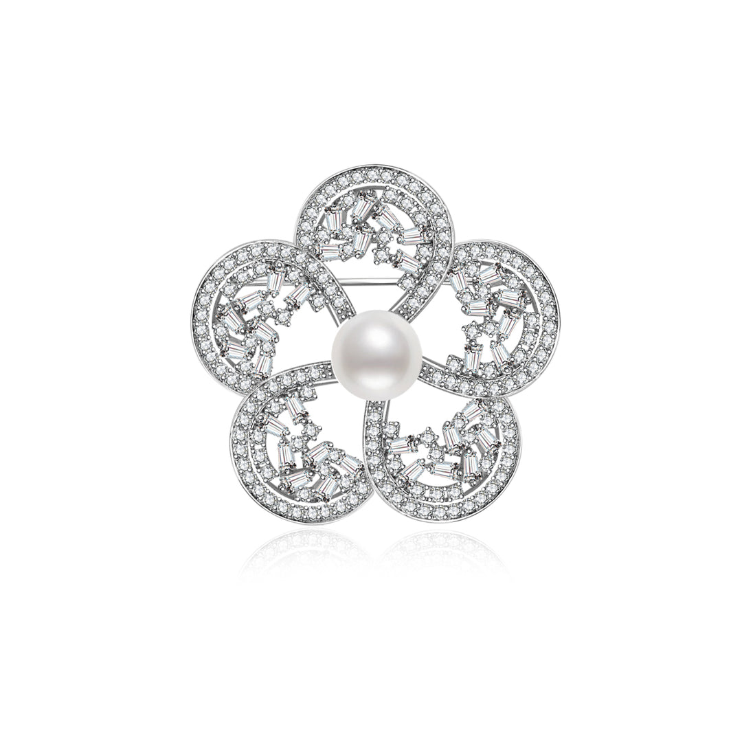 Elegant Freshwater Pearl Brooch WC00093 - PEARLY LUSTRE