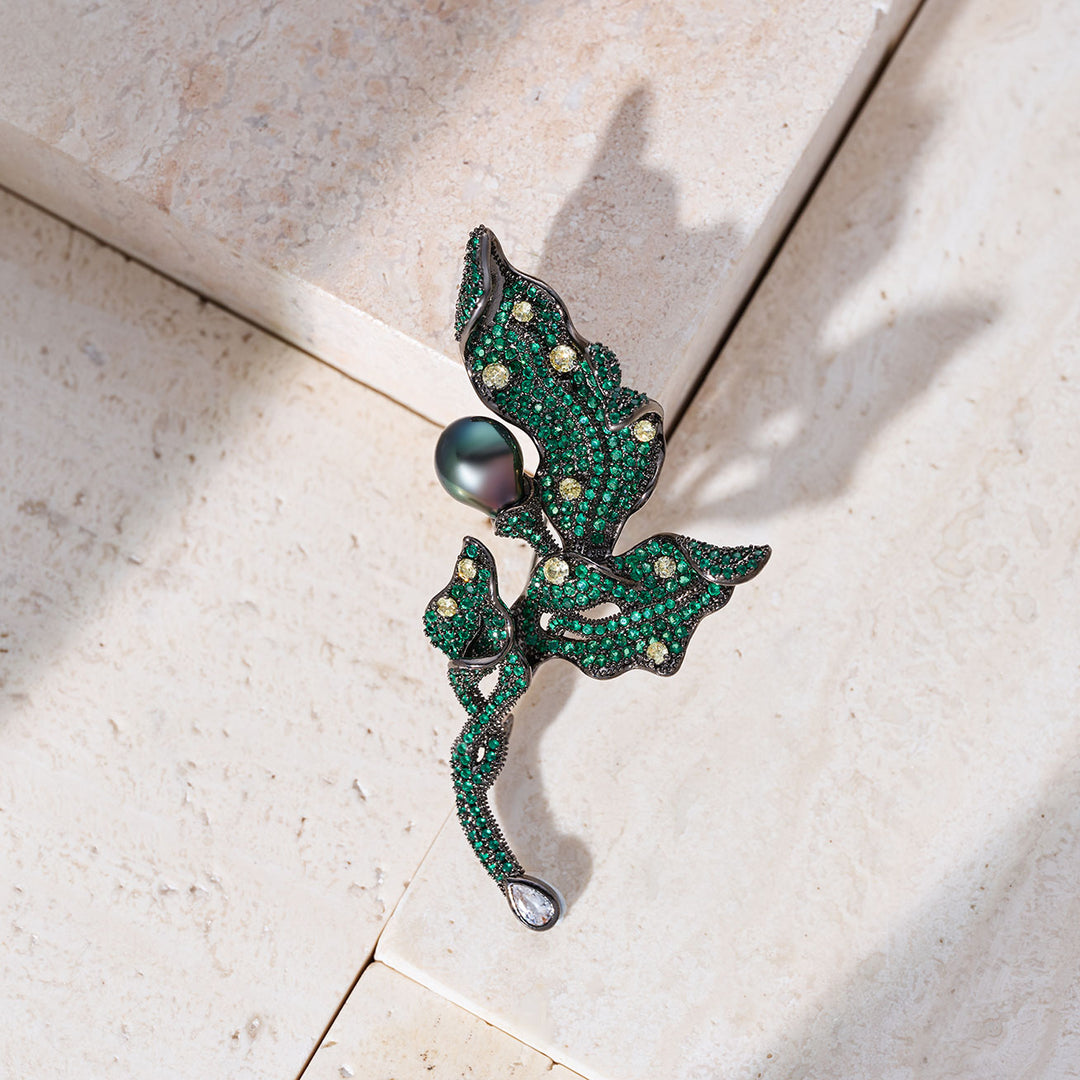 Tahitian Baroque Pearl Brooch WC00099 - PEARLY LUSTRE
