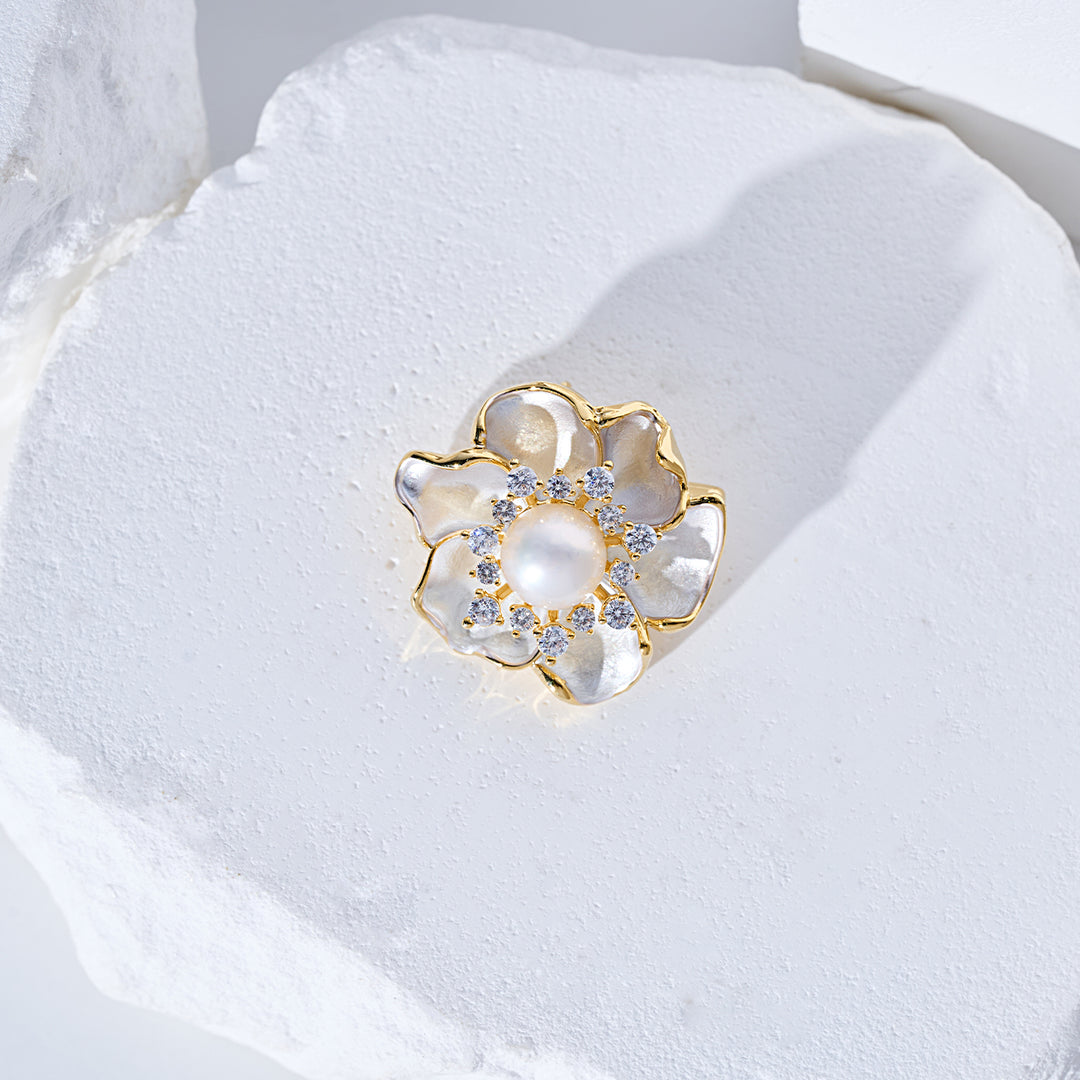 エレガントな淡水パールブローチ WC00101