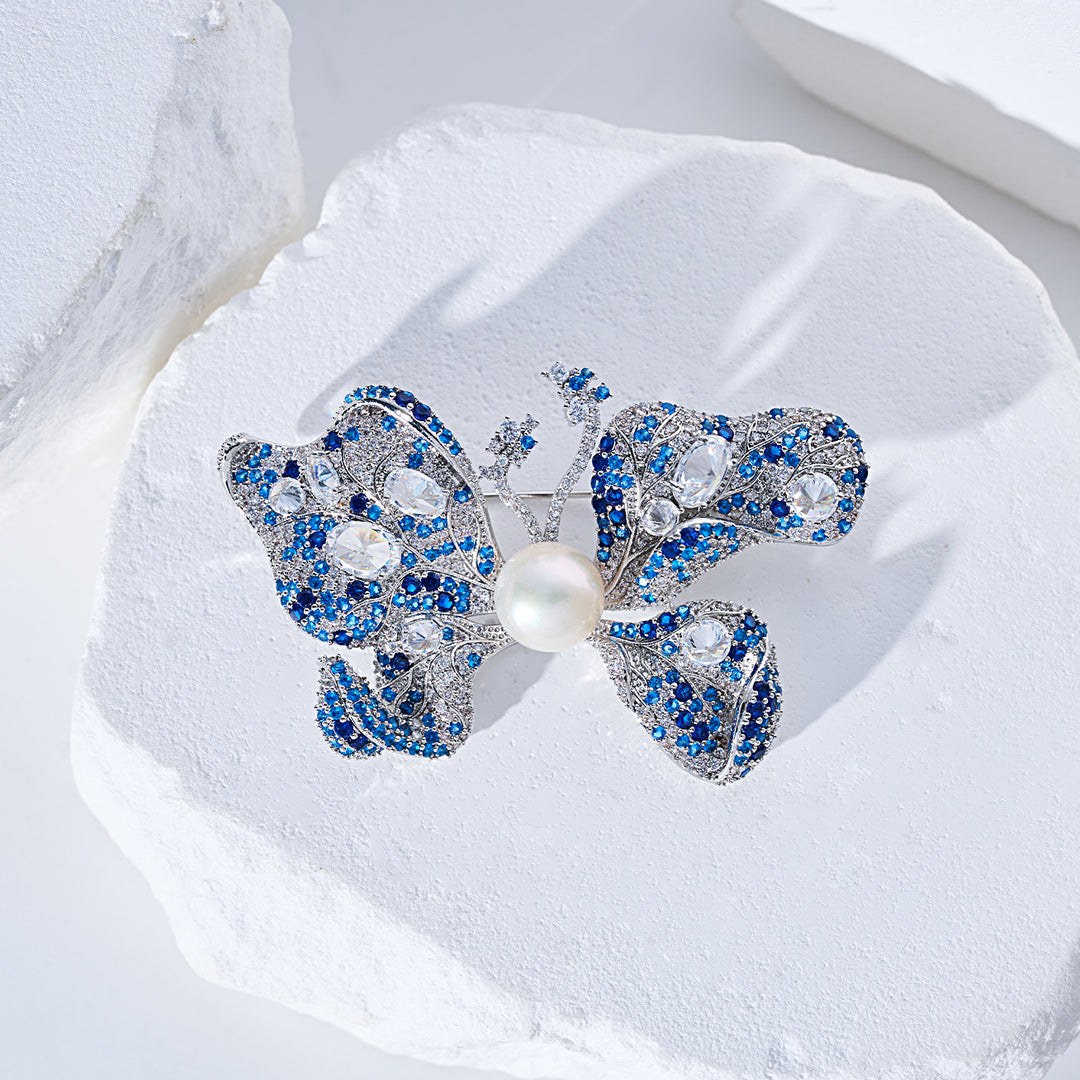 Broche elegante de perla de agua dulce WC00106