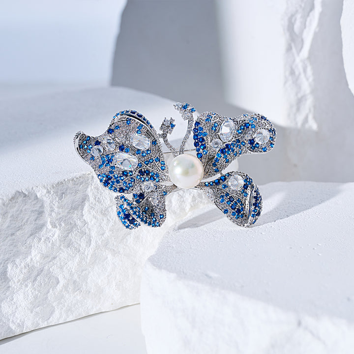 Broche elegante de perla de agua dulce WC00106