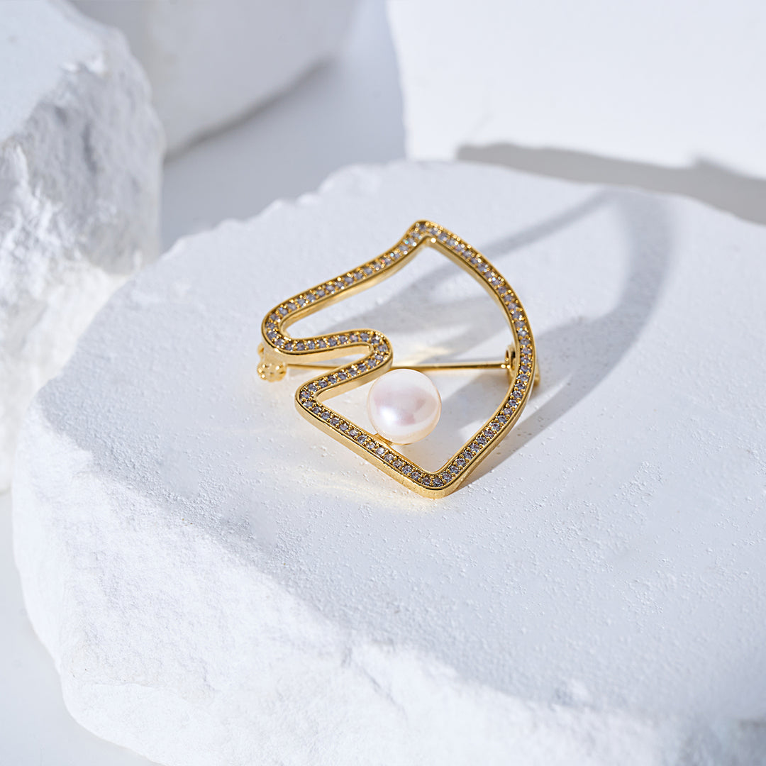 トップグレード淡水パールブローチ WC00107 | HORSE