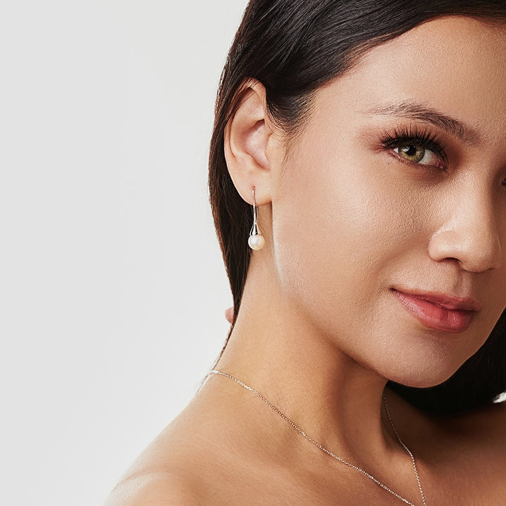 Elegant Freshwater Pearl Earrings WE00033 - PEARLY LUSTRE